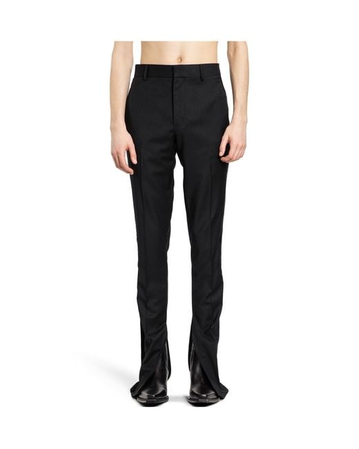 Ann Demeulemeester Black Belt-Loop Casual Pants for men