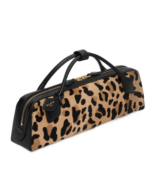 Alaïa Brown Alaïa Le Teckel Leopard Printed Clutch Bag