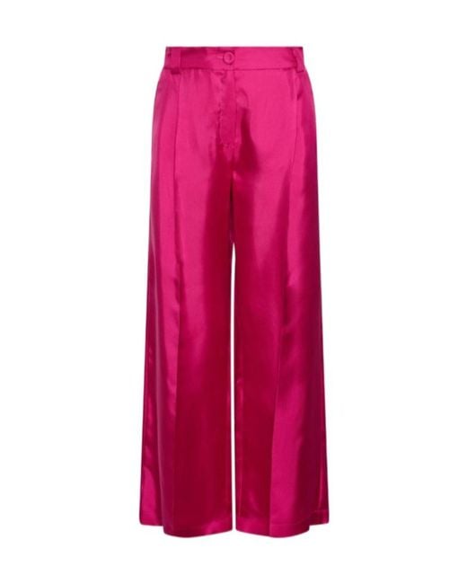 Marella Pink Silk Twill Trousers