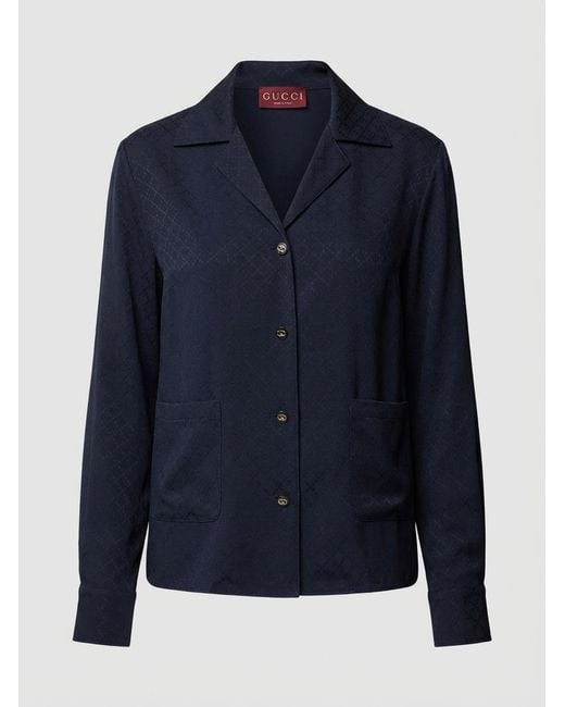 Gucci Blue Collared Long-Sleeve Shirt