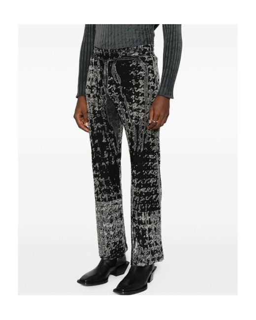 DIESEL Gray Straight Trousers for men