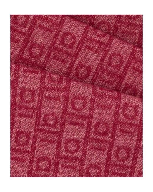 Ferragamo Pink Letter Pattern Scarf