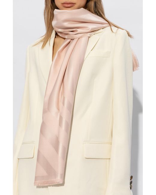 Lanvin Pink Frayed Edge Scarf