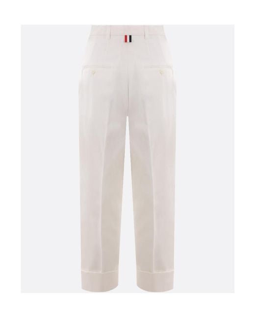 Thom Browne White Rwb Stripe Wide-Leg Trousers