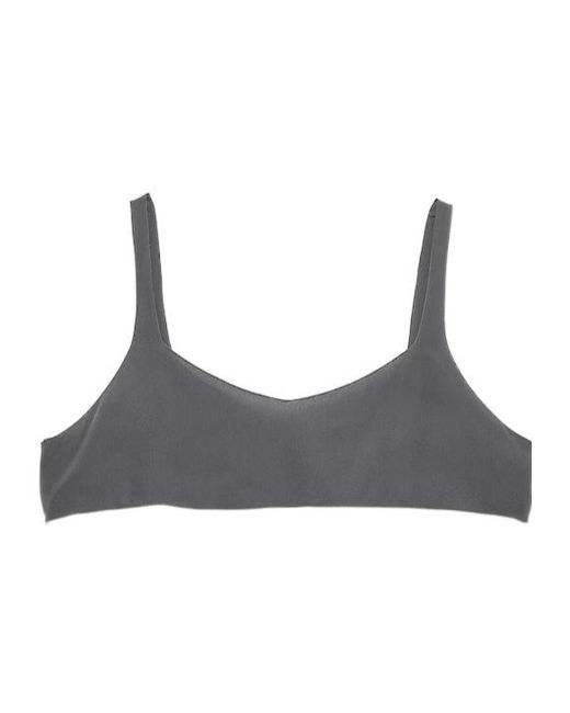 Prada Gray Crepe De Chine Top