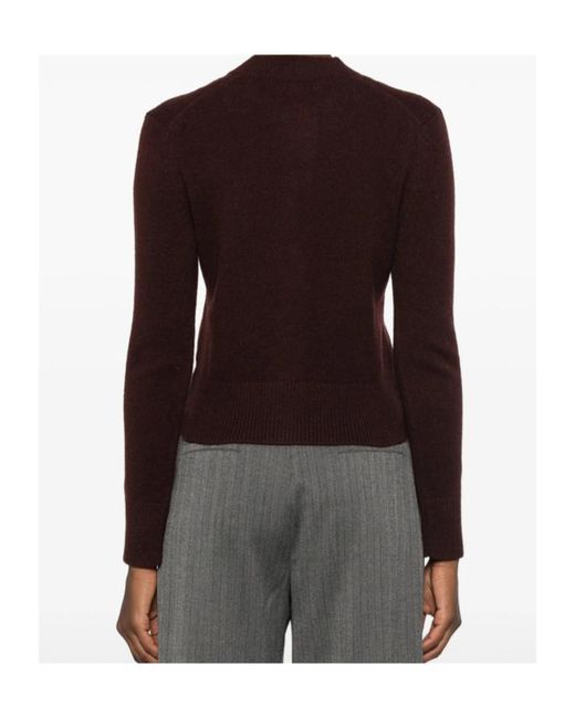 Maison Kitsuné Purple Crew-Neck Cardigan