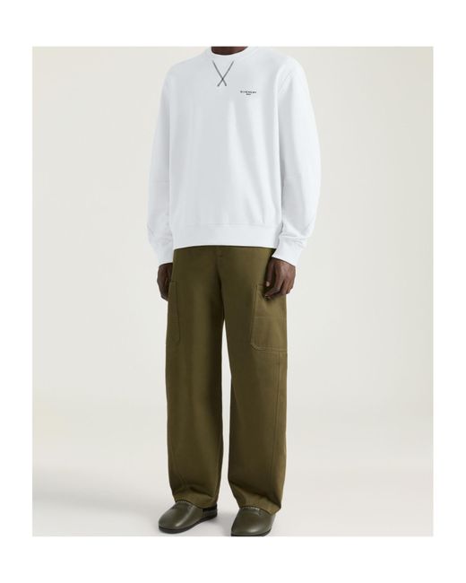 Givenchy White Paris Couture Seam Crewneck Sweatshirt for men