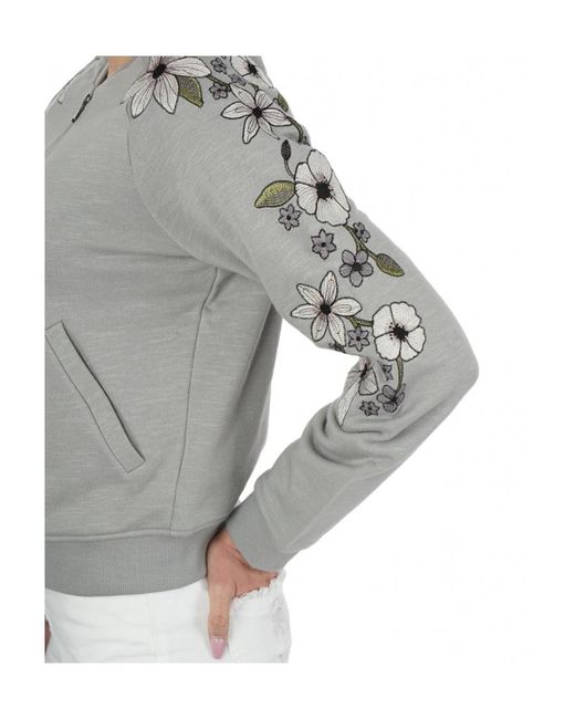 Emporio Armani Gray Embroidered Zipper Casual Jacket