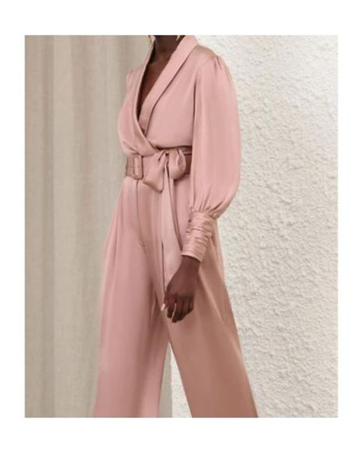 Zimmermann Pink Wrap-Design Blouse
