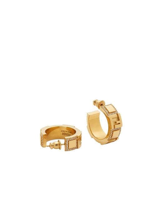 Fendi Metallic Forever Embellished Earrings