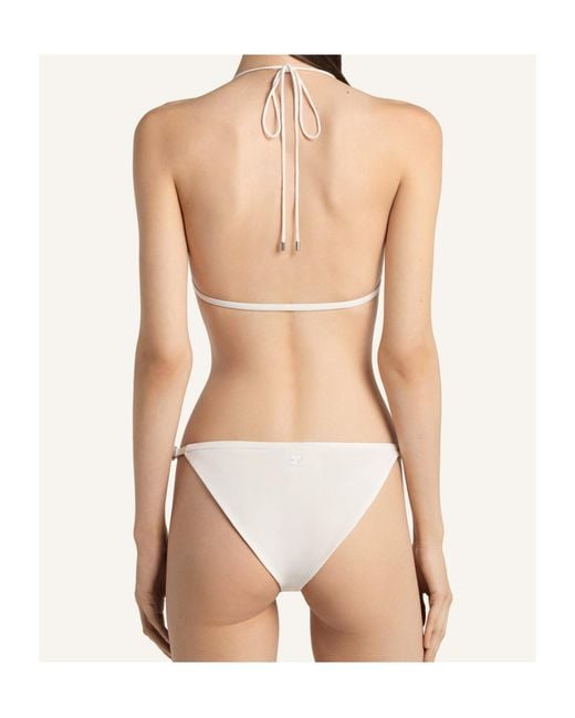 Courreges White Buckle-Detail Bikini Set