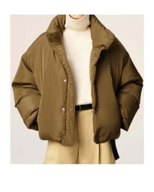 AMI Natural Embossed-Logo Puffer Jacket