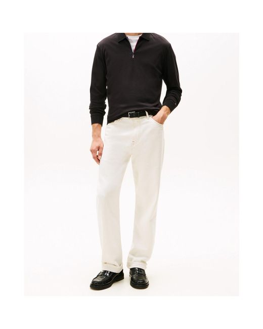 Tommy Hilfiger Black Long Sleeve Polo Shirt for men
