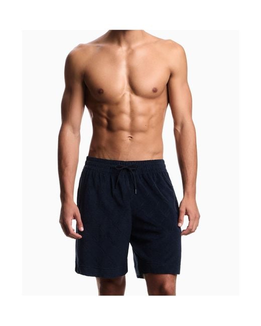 Emporio Armani Blue Drawstring Waist Shorts for men
