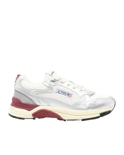 Autry White Hyperway Metallic Sneakers