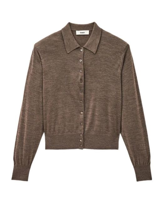 Ba&sh Brown Polo Knit Cardigan