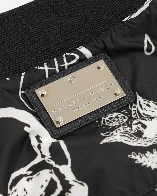 Philipp Plein Black Pattern Printed Casual Jacket for men