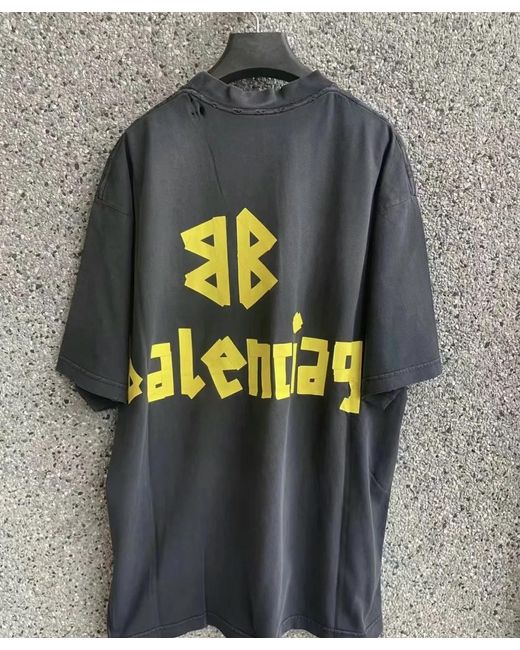 Balenciaga Black Tape Type Medium Fit T-Shirt for men