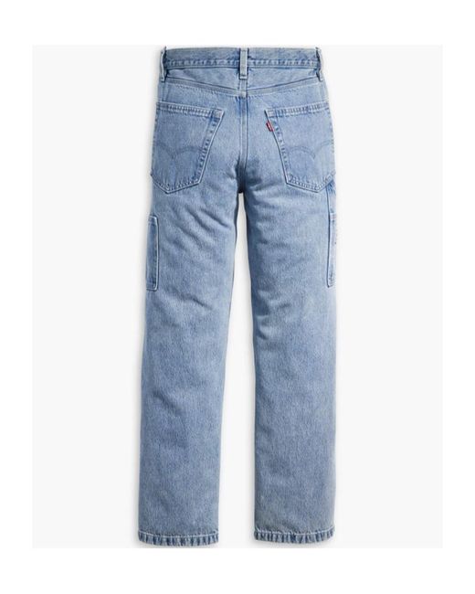Levi's Blue Logo Patch Straight-Leg Jeans for men