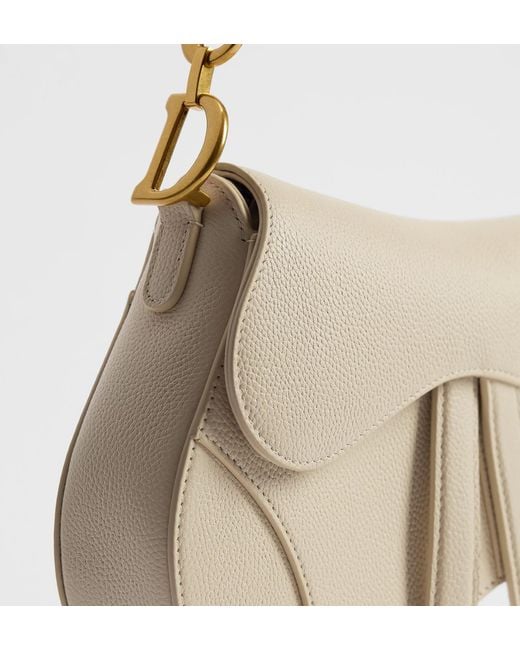 Dior White Small Saddle Bag With Strap