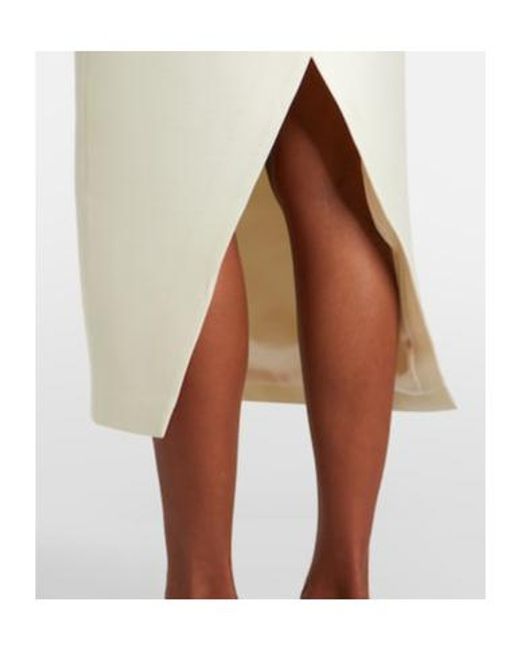 Leo Natural Quinn Embellished Wool And Silk Midi Skirt