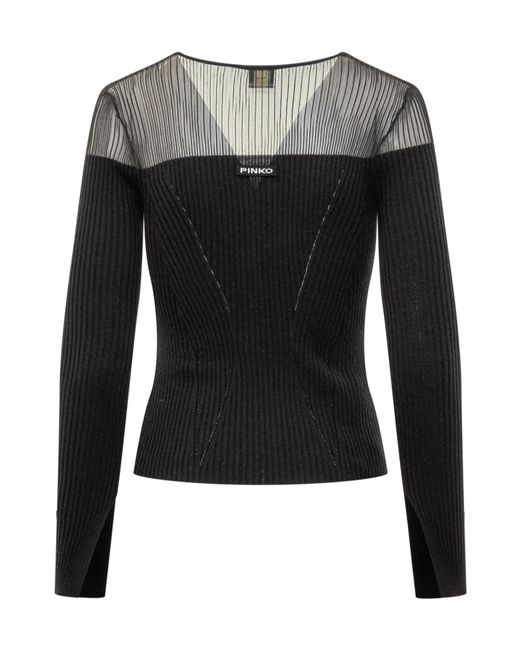 Pinko Black V-Neck Prado Cardigan