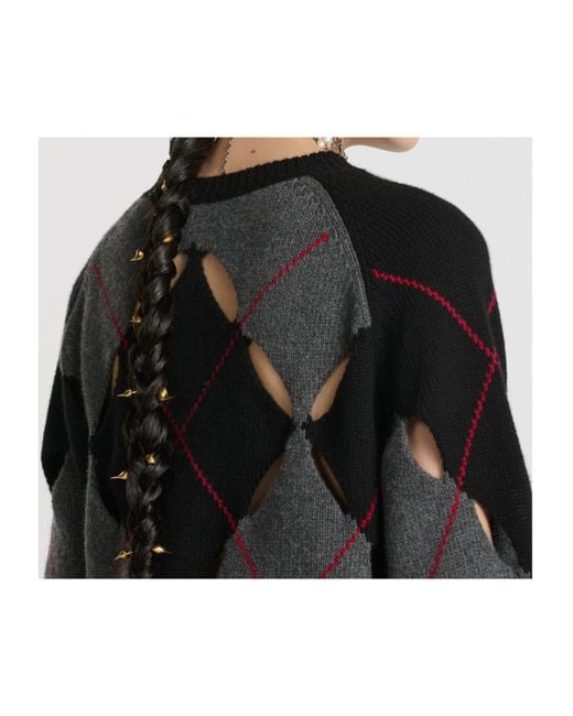 Dior Black Christian All-Over Patterned Crewneck Jumper