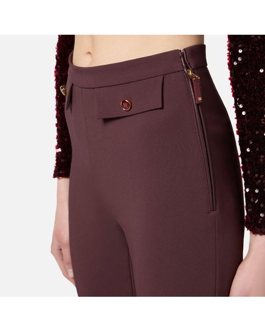 Elisabetta Franchi Purple High-Waist Trousers