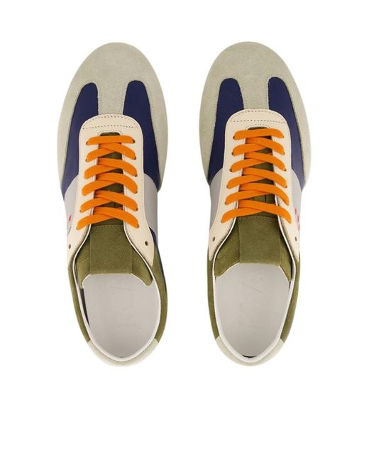 Marni Blue Panelled Suede-Trimmed Sneakers for men