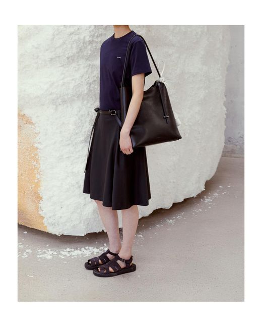 Low Classic Black Flared Midi Skirt