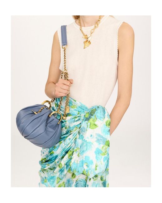 Chloé Blue Plissé Shoulder Bag