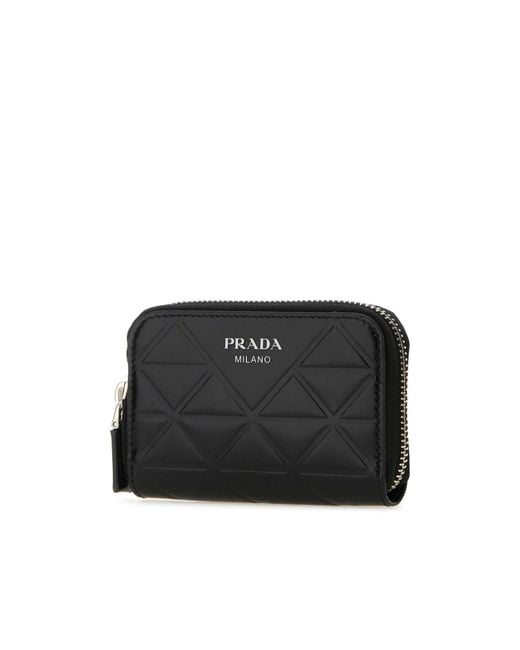 Prada Black Logo-Detailed Zipped Wallet for men