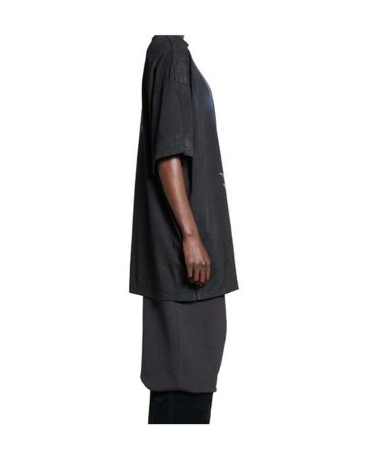 Balenciaga Black Paris Moon Vintage Oversized T-Shirt for men