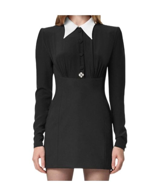 Versace Black Mini Dress With Collar