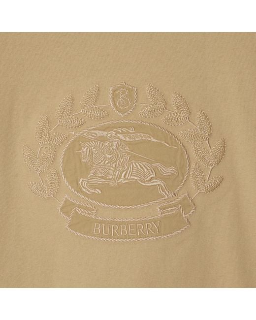 Burberry Natural Logo-Embroidered Crewneck T-Shirt