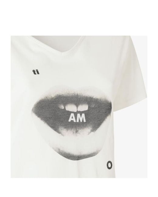 Fendi White Ivory Jersey T-Shirt With Ti Amo Print