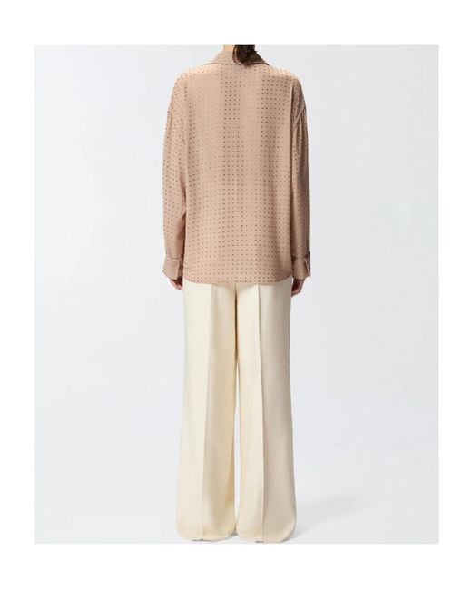 Pinko Brown Embellished Georgette Shirt