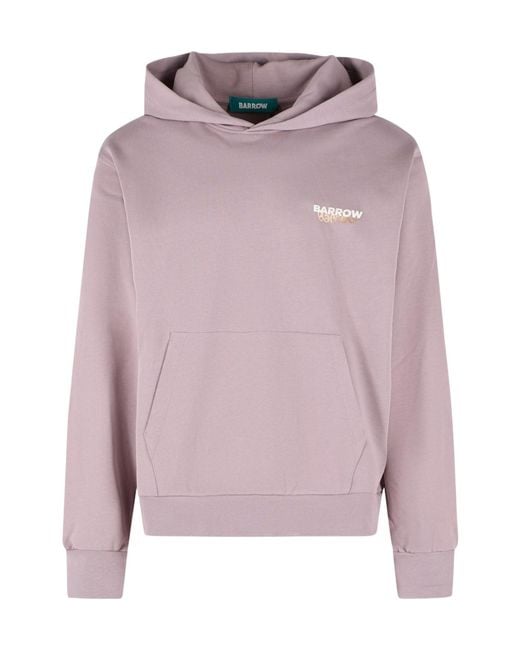 Barrow Pink Teddy-Bear Printed Hoodie for men
