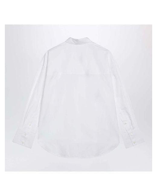 Totême White Button-Up Poplin Shirt