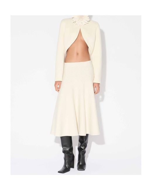 Alaïa Natural Alaïa Knit Flare Skirt