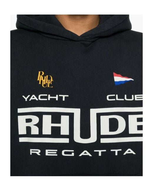 Rhude Black Regatta Yacht Club Hoodie for men