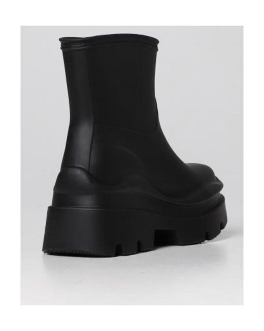MSGM Black Logo-Embossed Round-Toe Ankle Boots