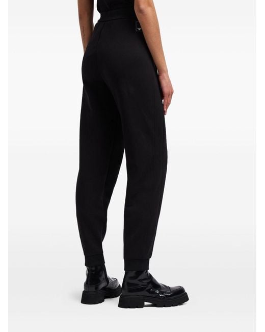 Emporio Armani Black Logo Patch Sweatpants