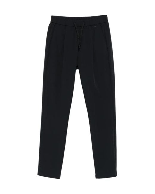 Herno Black Pleated Slim-Fit Trousers