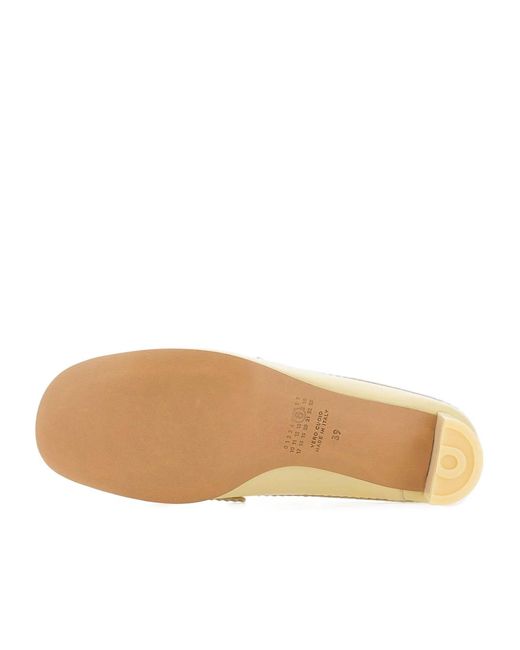 MM6 by Maison Margiela White Swing Toe Leather Loafers