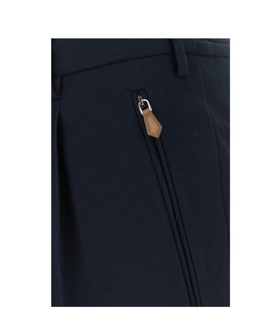 Pt Pantaloni Blue Casual Trousers With Belt Loops for men