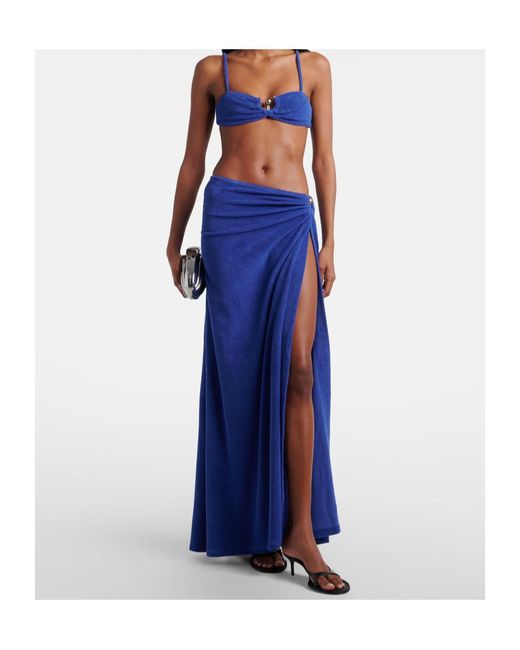 Christopher Esber Blue Cotton Blend Terry Cloth Bra Top