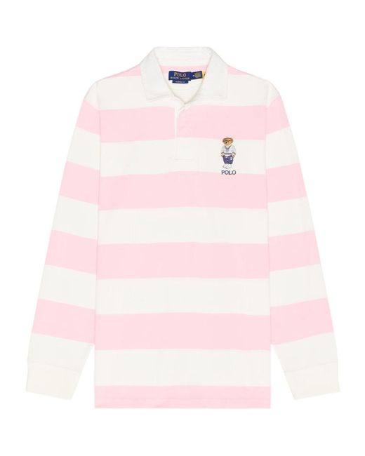 Polo Ralph Lauren Bear Jersey Rugby Polo in Pink for Men | Lyst