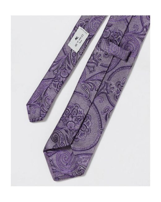 Etro White Micro-Striped Tie With Paisley Detailing for men