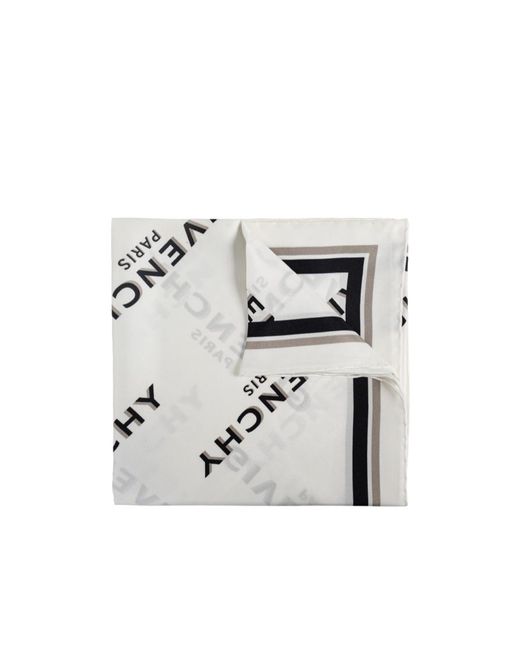Givenchy Gray Logo Monogram Frayed-Edge Scarf